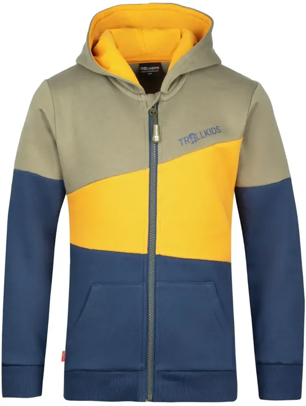 Trollkids Kids Alesund Sweater - moss/blue/yellow Abverkauf