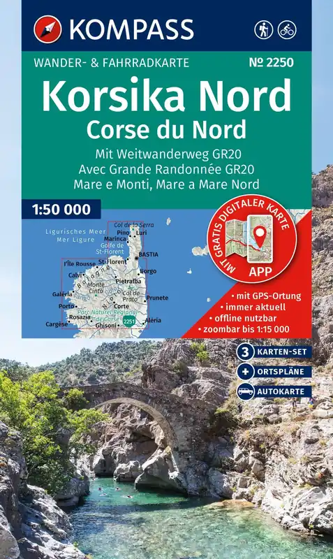 Kompass-Verlag Wanderkarte Korsika Nord, Corse du Nord Begrenztes Angebot