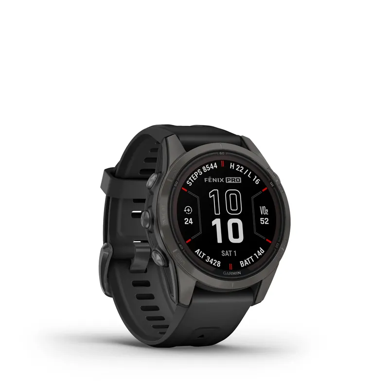 Garmin FENIX® 7S PRO - SAPPHIRE SOLAR EDITION Schwarz/Carbongrau Titan DLC Finale Aktion
