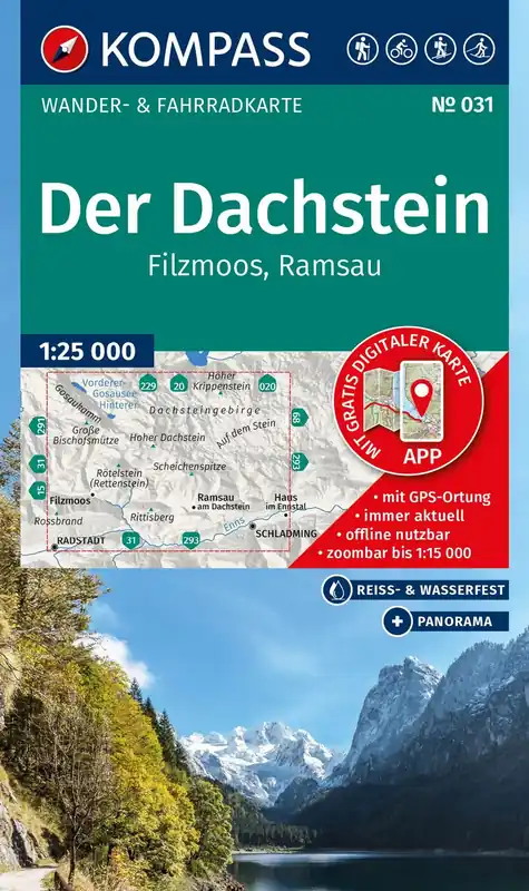 Kompass-Verlag Wanderkarte Dachstein, Ramsau Aktuell