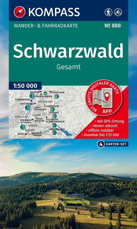 Top-Preis Kompass-Verlag WK 888 - Schwarzwald Gesamt (4-K-Set)