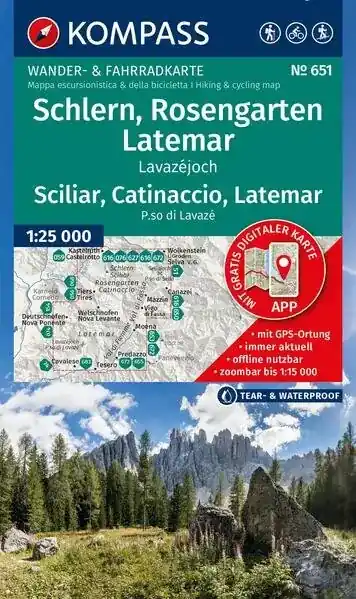 Kompass-Verlag WK 651 Schlern, Rosengarten Latemer Top-Preis