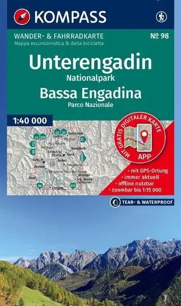 Bestpreis Kompass-Verlag Wanderkarte Unterengadin Nationalpark