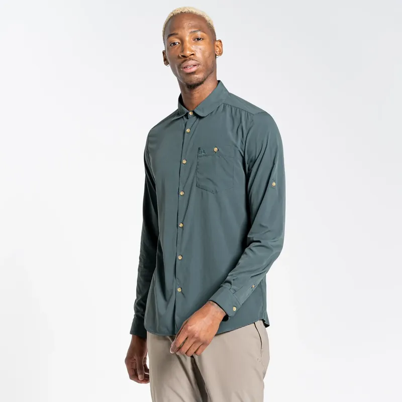Zertifiziert Craghoppers Nosilife Nuoro LS Shirt Spruce Green