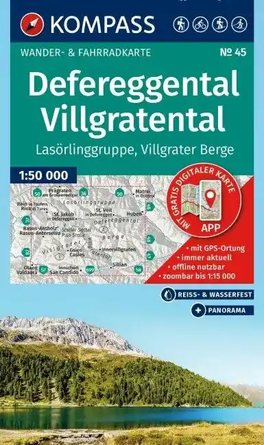 Sofort Bestellen Kompass-Verlag Wanderkarte Defereggental, Villgratental