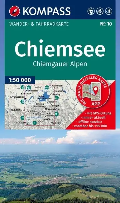 Kracherpreis Kompass-Verlag Wanderkarte Chiemsee, Chiemgauer Alpen