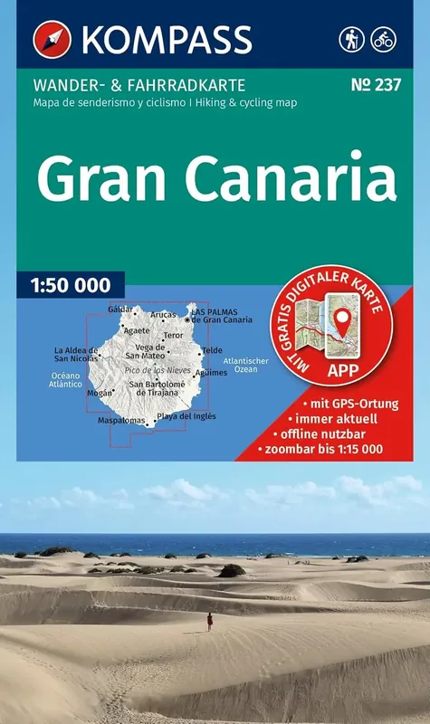 Sonderangebot Kompass-Verlag Wanderkarte Gran Canaria