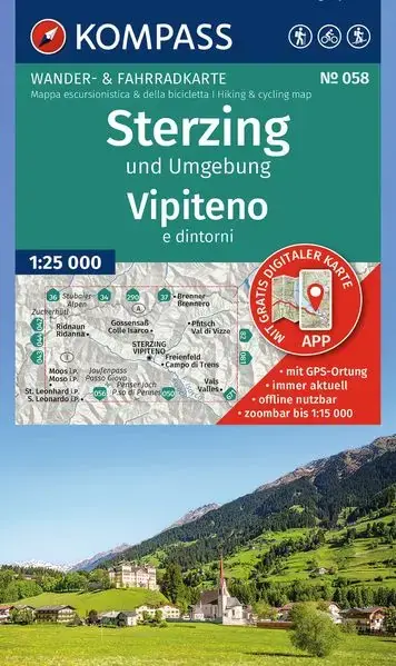 Kompass-Verlag Wanderkarte Sterzing Jetzt Bestellen