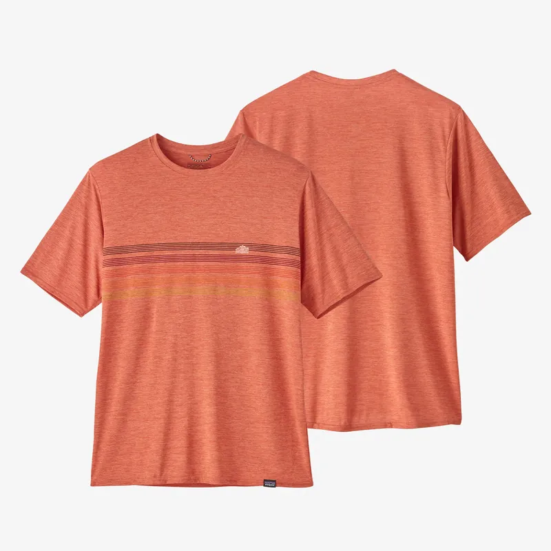 Garantierte Lieferung Patagonia M‘S Cap Cool Daily Graphic Shirt Line Logo Ridge Stripe Quartz Coral X-Dye