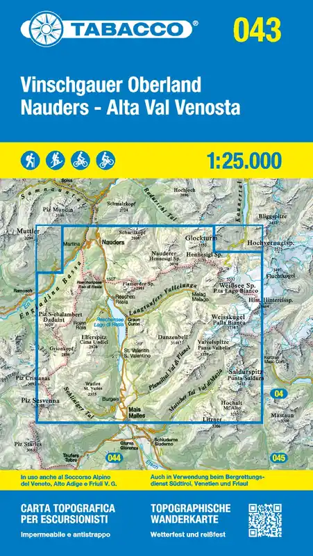 Tabacco WK 43 Vinschg. Oberland 25T. Zertifiziert