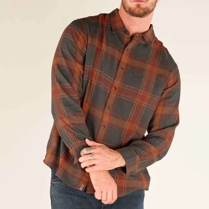 Sherpa Adventure Gear Batsa Ls Shirt Men Clay Red Plaid Schnäppchen