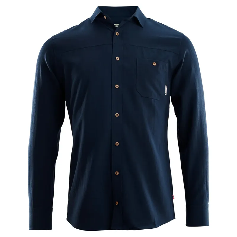 Aclima Leisurewool Woven Woolshirt - Navy Blaz Highlight
