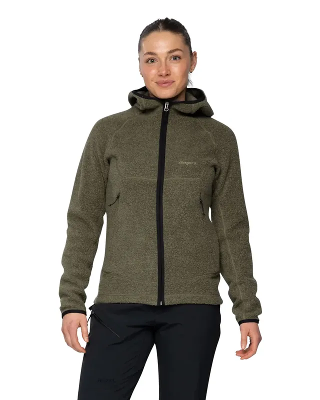 Günstig Bergans Vaagaa Merino Terry Midlayer Hoody W Green Mud