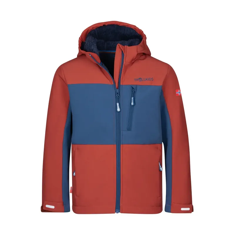 Trollkids Kids Bergsfjord Winter Softshell Jacket Red/Blue Markenprodukt