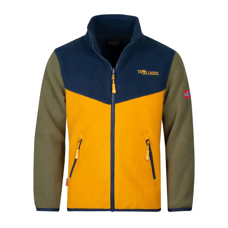 Trollkids Kids Oppdal Jacket XT Moss/Golden/Blue Mega-Angebot