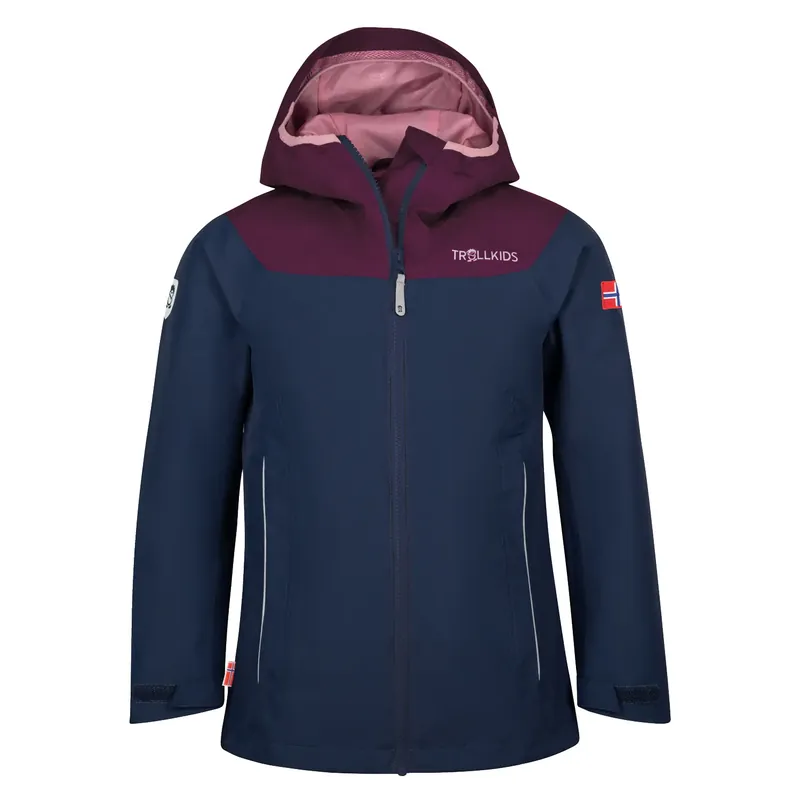 Schneller Versand Trollkids Girls Bergen Jacket Navy/Plum/Mauve