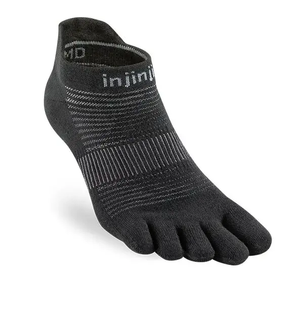 Versand Am Gleichen Tag injinji Run Lightweight No Show Men - Black