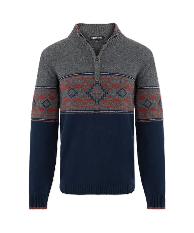 Sherpa Adventure Gear TeJ Eco Pullover 1/4 Zip rathee blue Solange Der Vorrat Reicht