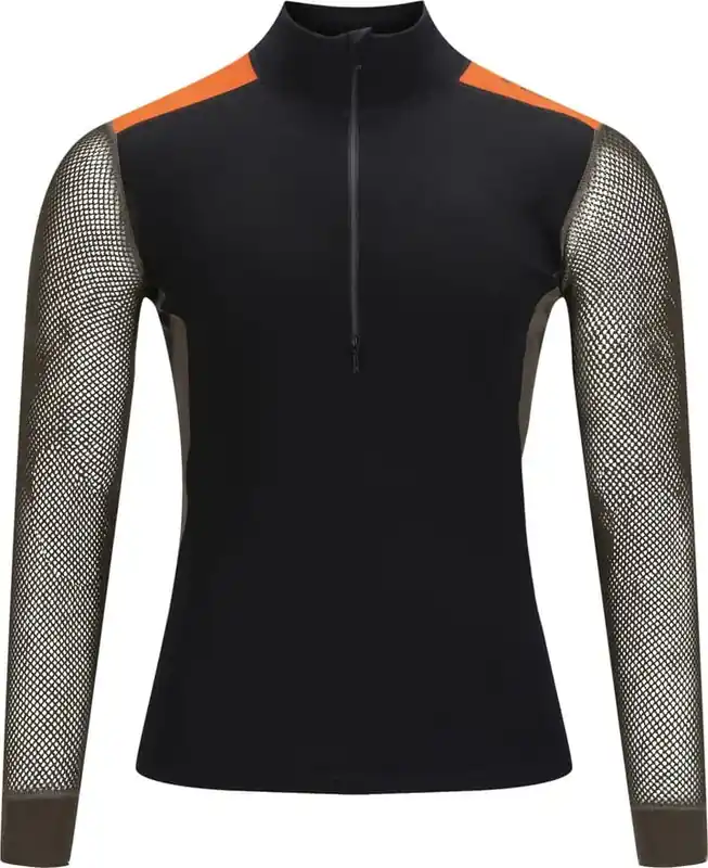 Aclima Woolnet Hybrid Mockneck - Jet Black/ Tarmac Gold Schnäppchen