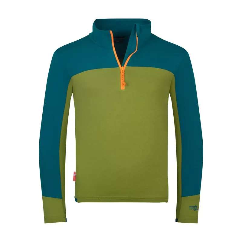 Trollkids Kids Steinkjer Mosquishirt - Green/Sun Abverkauf
