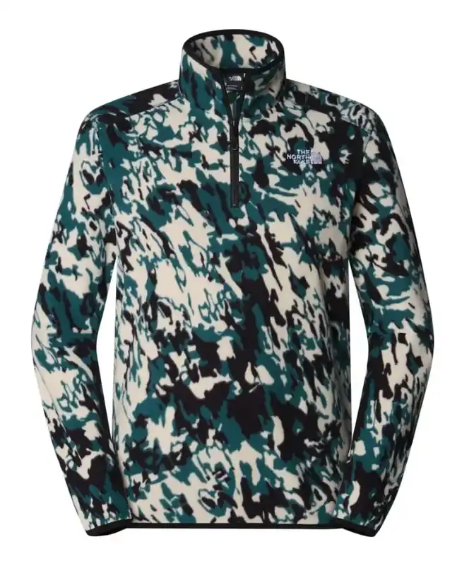 The North Face 100 Glacier Fleece 1/4 Zip Printed - Deep Nori Trail Bestpreis