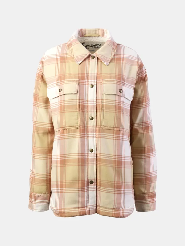 Marmot Ridgefield Sherpa Flannel Shirt W Light Oak/Papyrus Angebot