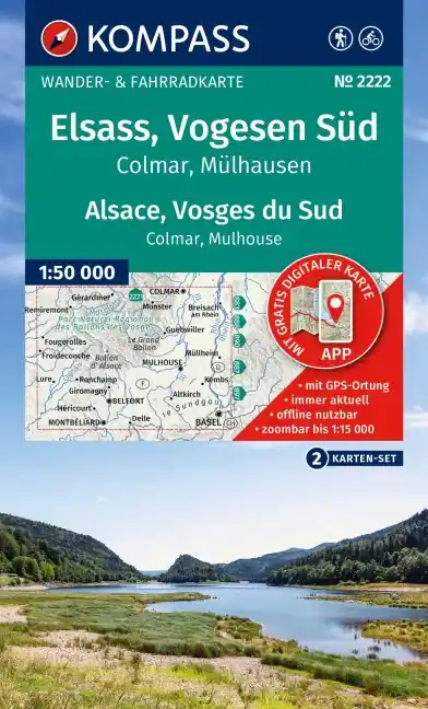 Kompass-Verlag WK 2222 Elsass - Vogesen Süd Neue Ware