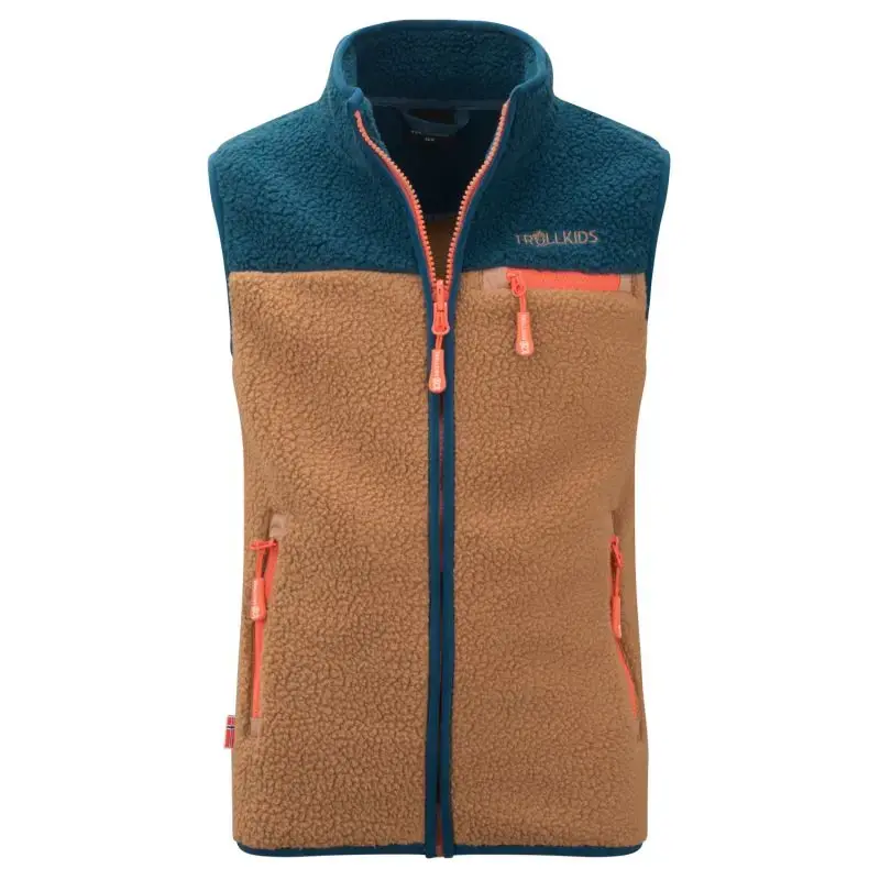 Versand Am Gleichen Tag Trollkids Kids Hemsedal Vest Almond/Blue/Orange