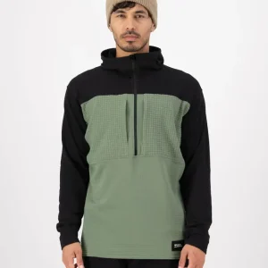 Mons Royale Offgrid Merino Fleece 1/2 Zip Long Sleeve Willow Black Begrenztes Angebot