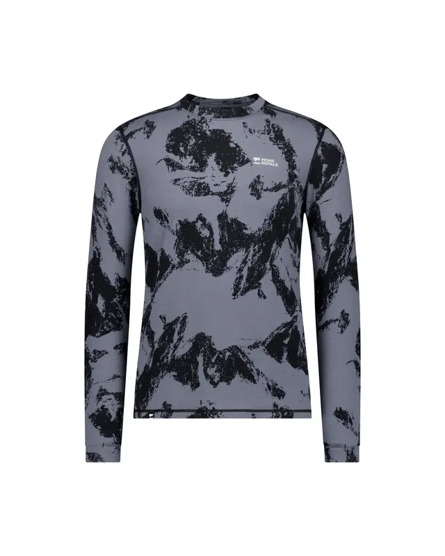Must-Have Mons Royale Cascade Merino LS Mountain Pixel Grey