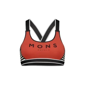 Mons Royale Stella X Back Bra W Cranberry/Mr Stripe Bestpreis