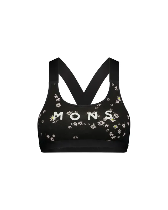 Mons Royale Stella X Back Bra W Black Daisy Sonderaktion