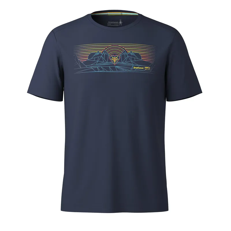 Smartwool Mountain Sunrise Active T-Shirt - Deep Navy Highlight