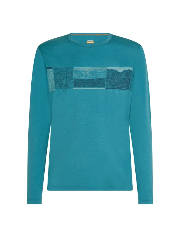 Nur Für Kurze Zeit Icebreaker 200 Oasis LS Crew Elevation Line Topaz