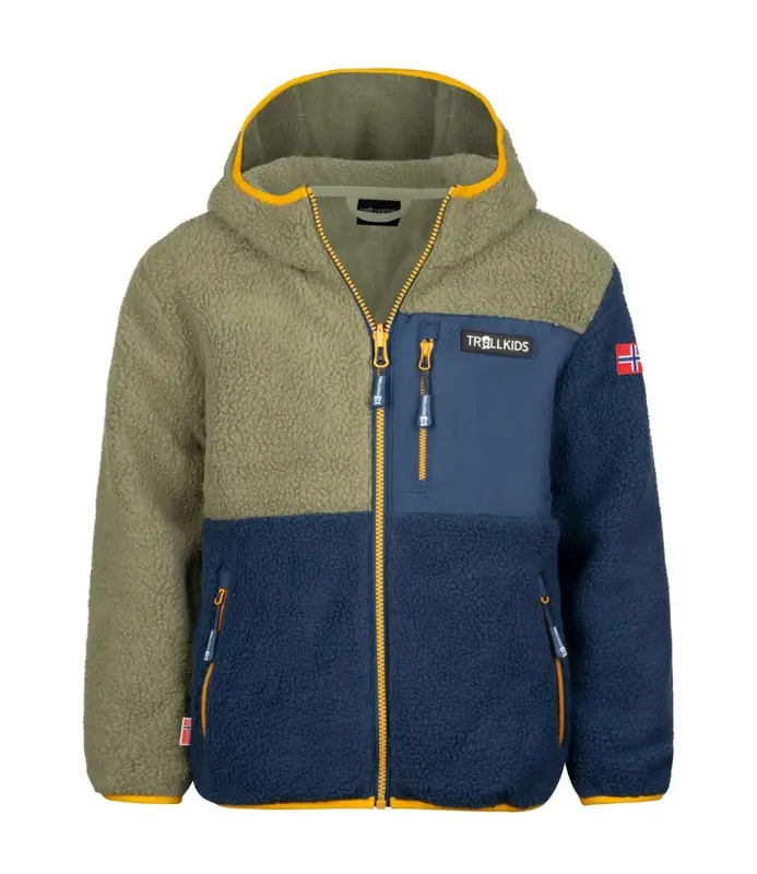 Trollkids Kids Aurlandsfjord Jacket Moss/Blue/Yel - Gr. 116 Sofort Bestellen