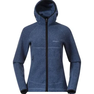 Nur Heute Bergans Vaagaa Merino Terry Midlayer Hoodie W Granite Blue