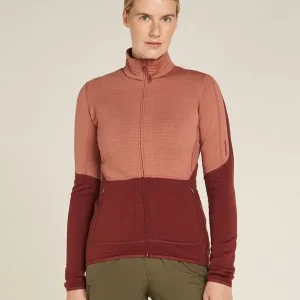Icebreaker 400 Realfleece Descender LS Zip Woman - Cedar Wood / Port Neue Kollektion