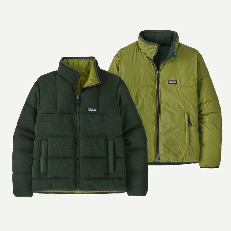 Meistverkauft Patagonia Reversible Down Better Sweater - Old Growth Green