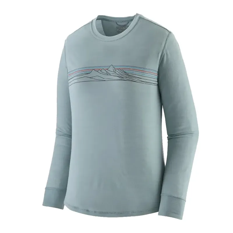 Patagonia Long-Sleeved Capilene Cool Merino Blend Graphic Shirt Woman - Thermal Blue Angebot