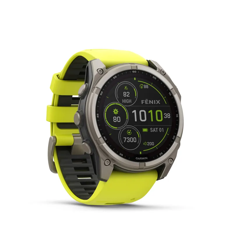 Jetzt Bestellen Garmin Fenix 8 51mm SOLAR Sapphire Graphit/Titanium - Armband Yellow