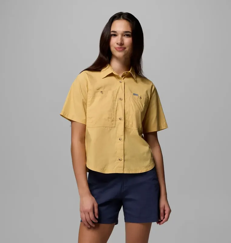 Columbia Brea Falls Woven SS W Sand Dune Versand Am Gleichen Tag