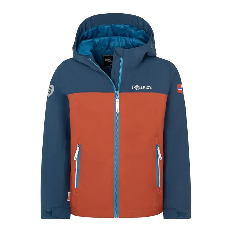 Trollkids Kids Telemark Jacket Red Clay/Mystic Blue Saisonangebot