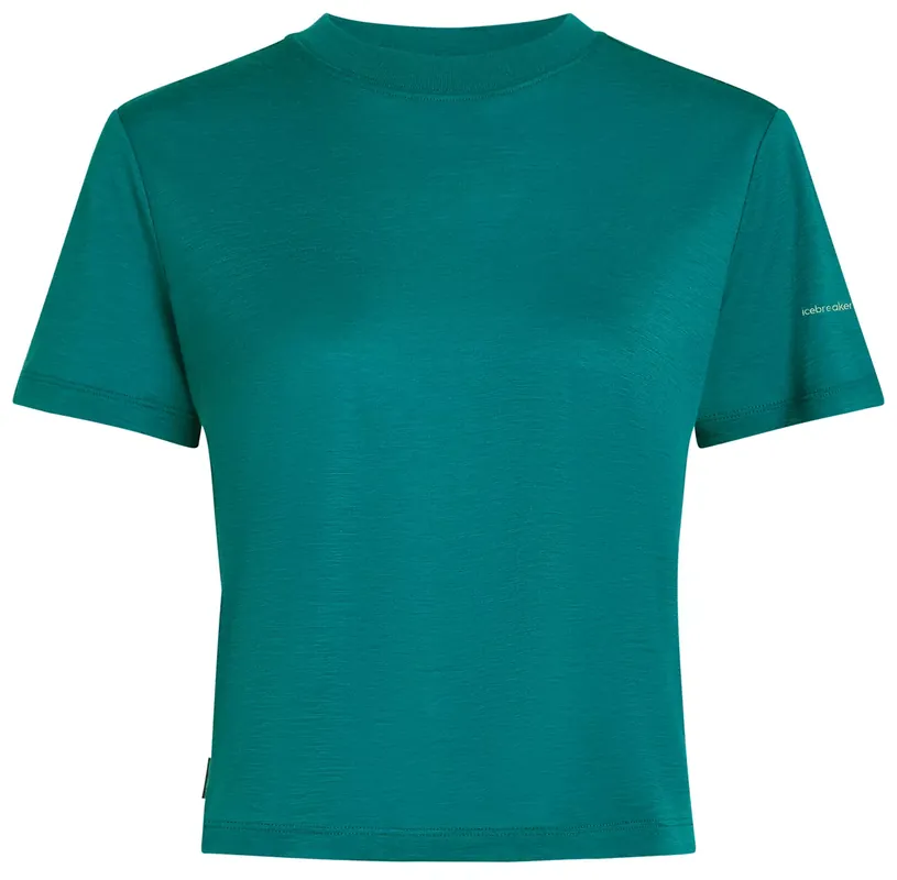 Icebreaker 150 Tech Lite Short Sleeve Crop Tee Woman Tidal Teal Bestseller