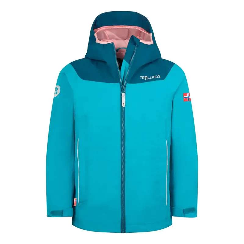 Trollkids Girls Bergen Jacket - Haze/Blue/Peach Top-Preis