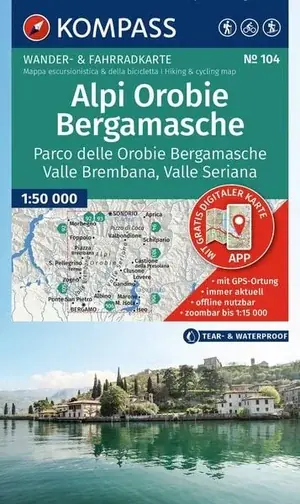 Kompass-Verlag WK 104 Alpi Orobie Bergamasche Kracherpreis
