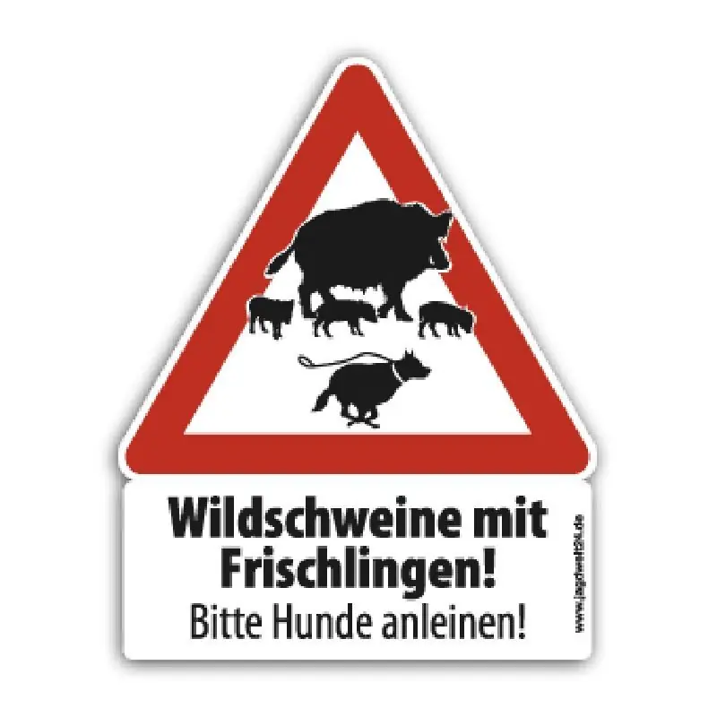 Markenware Warnschild "Schwarzwild mit Frischlingen" Groß