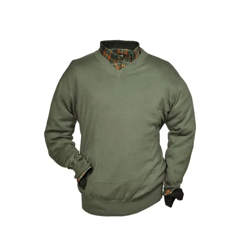 Hubertus Pullover V-Auschnitt dunkeloliv Versand Am Gleichen Tag