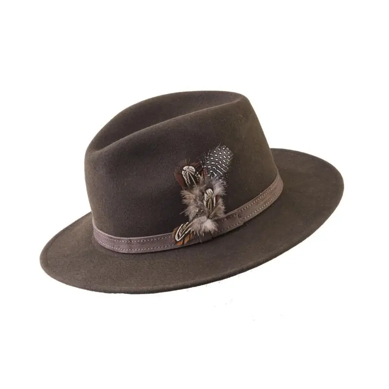 Lodenhut Jagdhut Classic mit Feder braun Knallerangebot