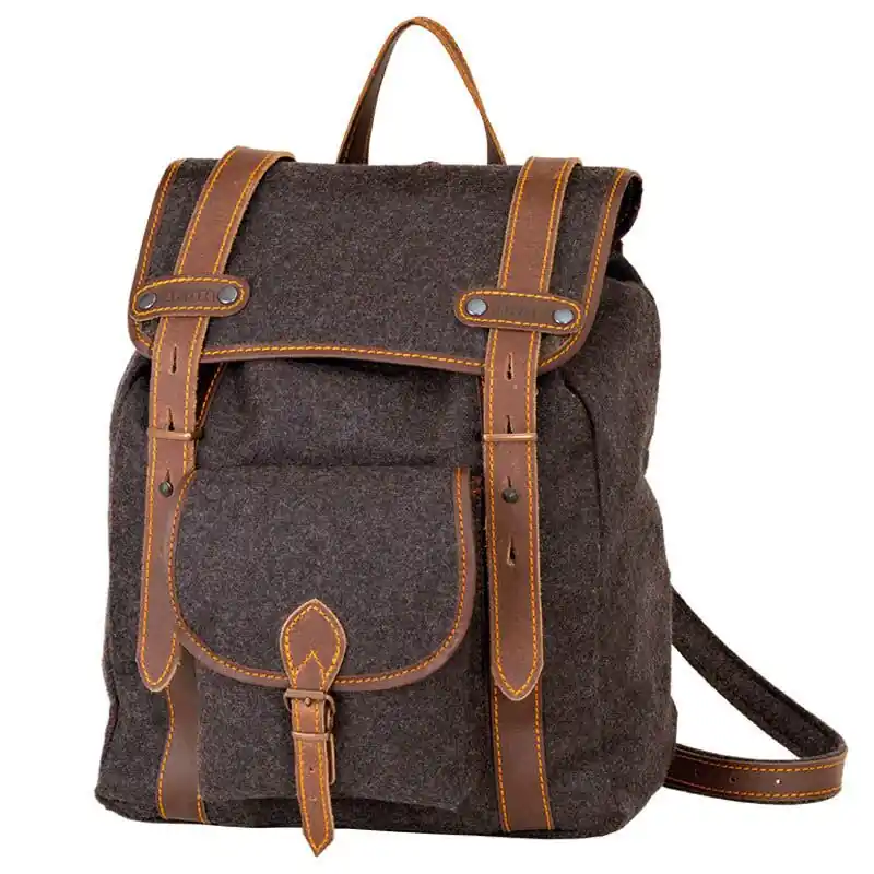 Super-Preis AKAH Wanderrucksack Loden mit Büffelleder