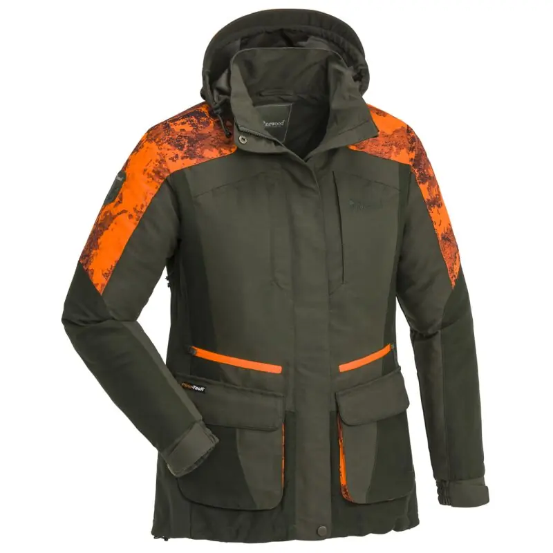 Pinewood Jagdjacke Damen Forest Camou Mossgreen / Strate Blaze Rabatt